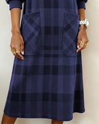 Quelivanne - Checkered Shirt Dress with Pocket