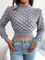Melanie | Textured Cropped Sweater