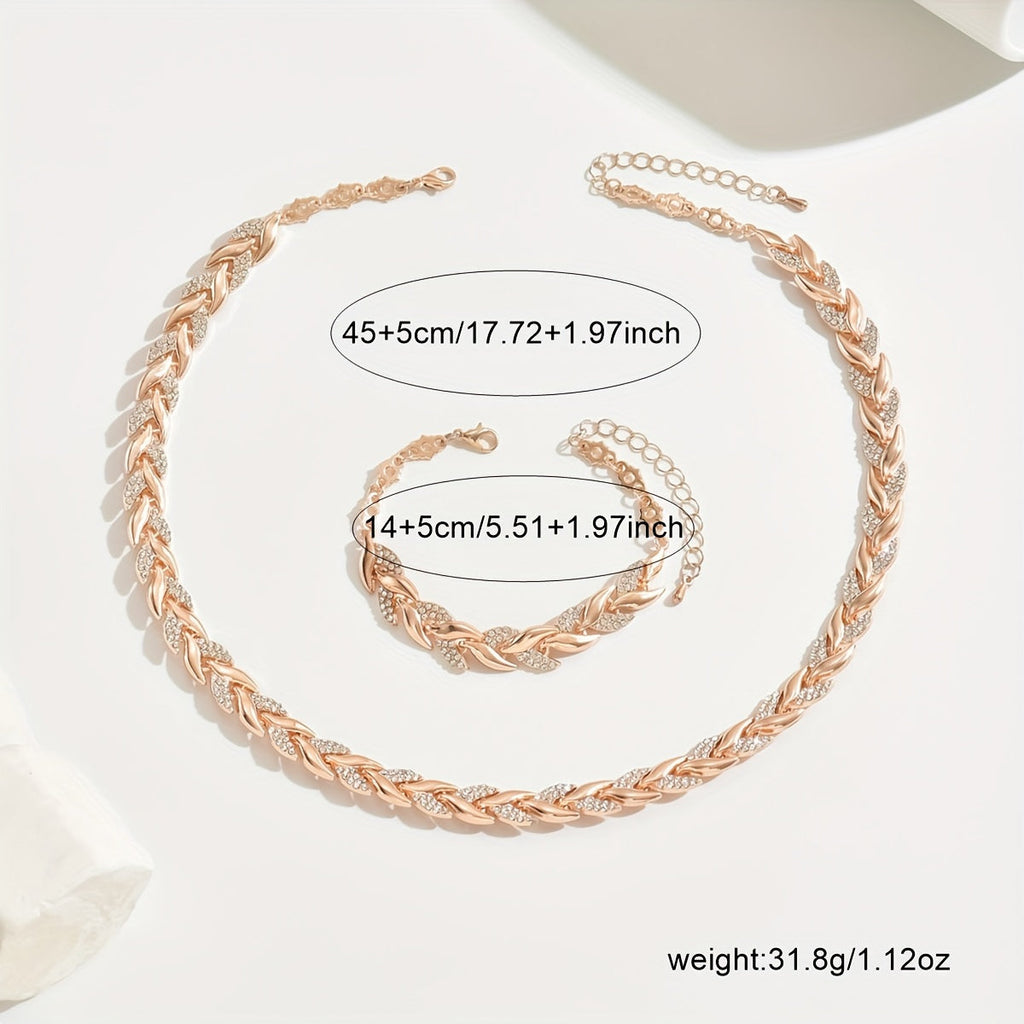 Elegant Rhinestone Fish Tail Jewelry Set