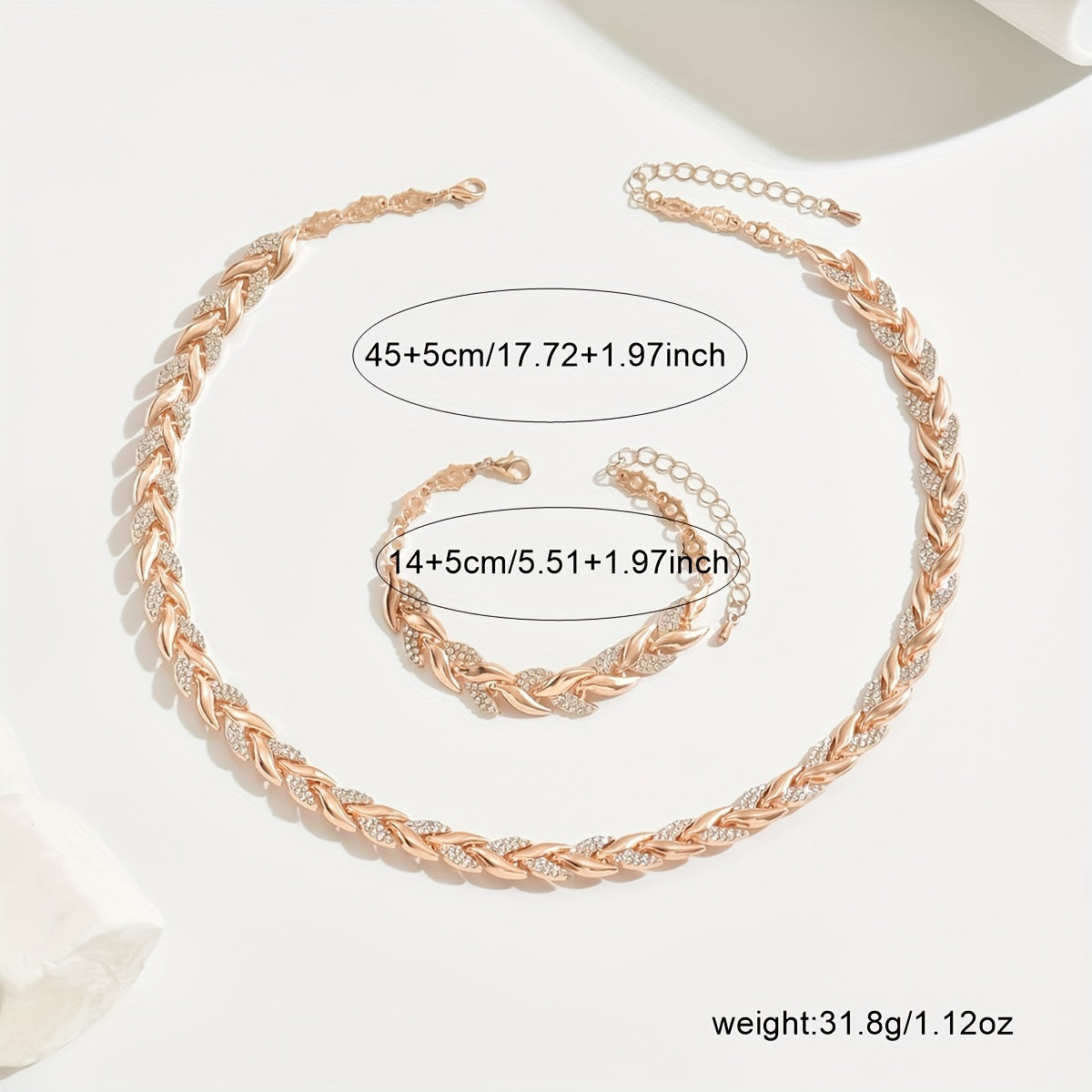 Elegant Rhinestone Fish Tail Jewelry Set