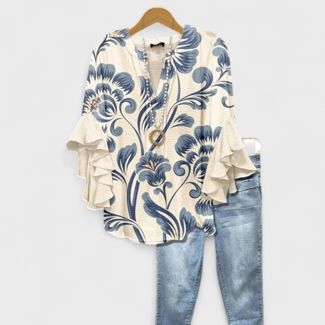Isabella | Blouse with Elegant Flowers