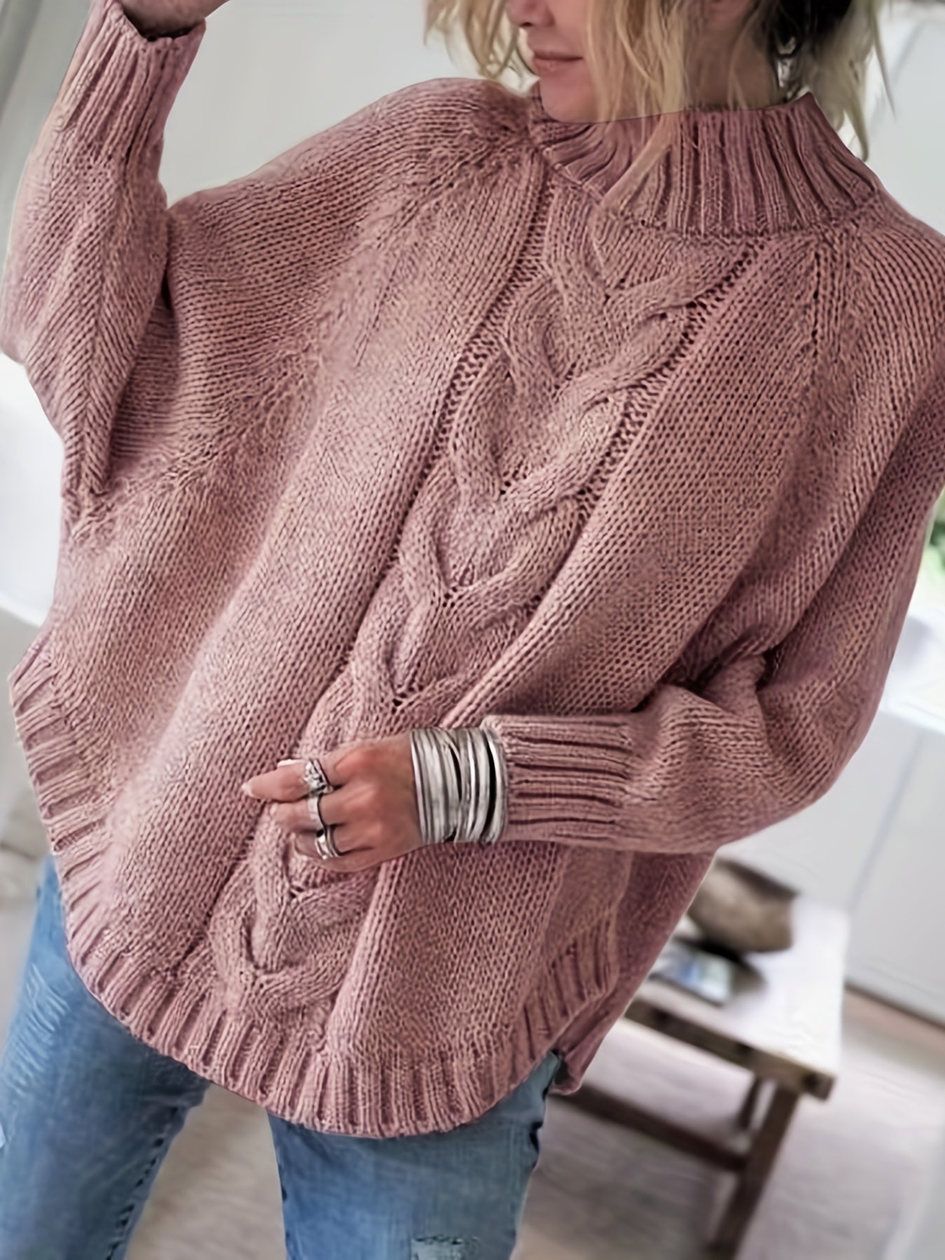 Corinne | Cozy High-Neck Cable-Knit Sweater