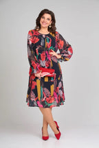 Brisette - Modern Elegant Floral Midi Dress