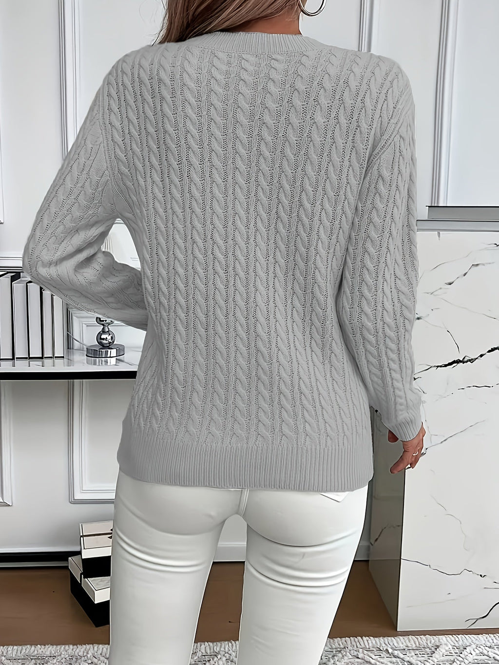 Faye | Cable-Knit Round Neck Sweater