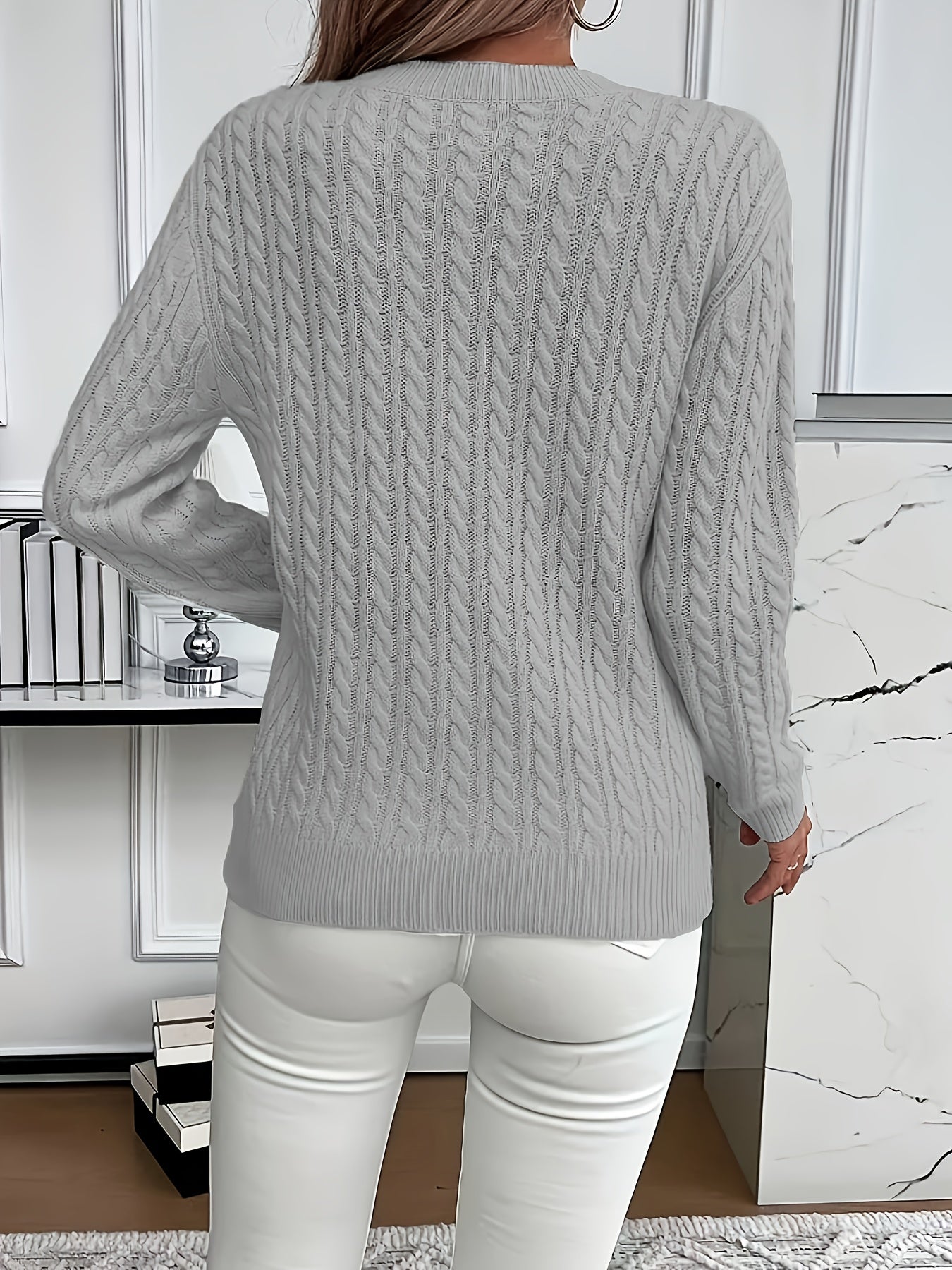 Faye | Cable-Knit Round Neck Sweater