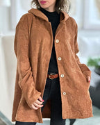 Cordia Corduroy Hooded Jacket – styled view
