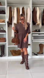 Elandra - Elegant Midi Dress with Half Sleeves
