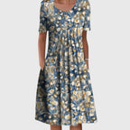 Scarlett | Elegant Round Neck Printed Dress