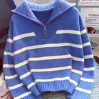 Sabina | Striped Quarter-Zip Sweater