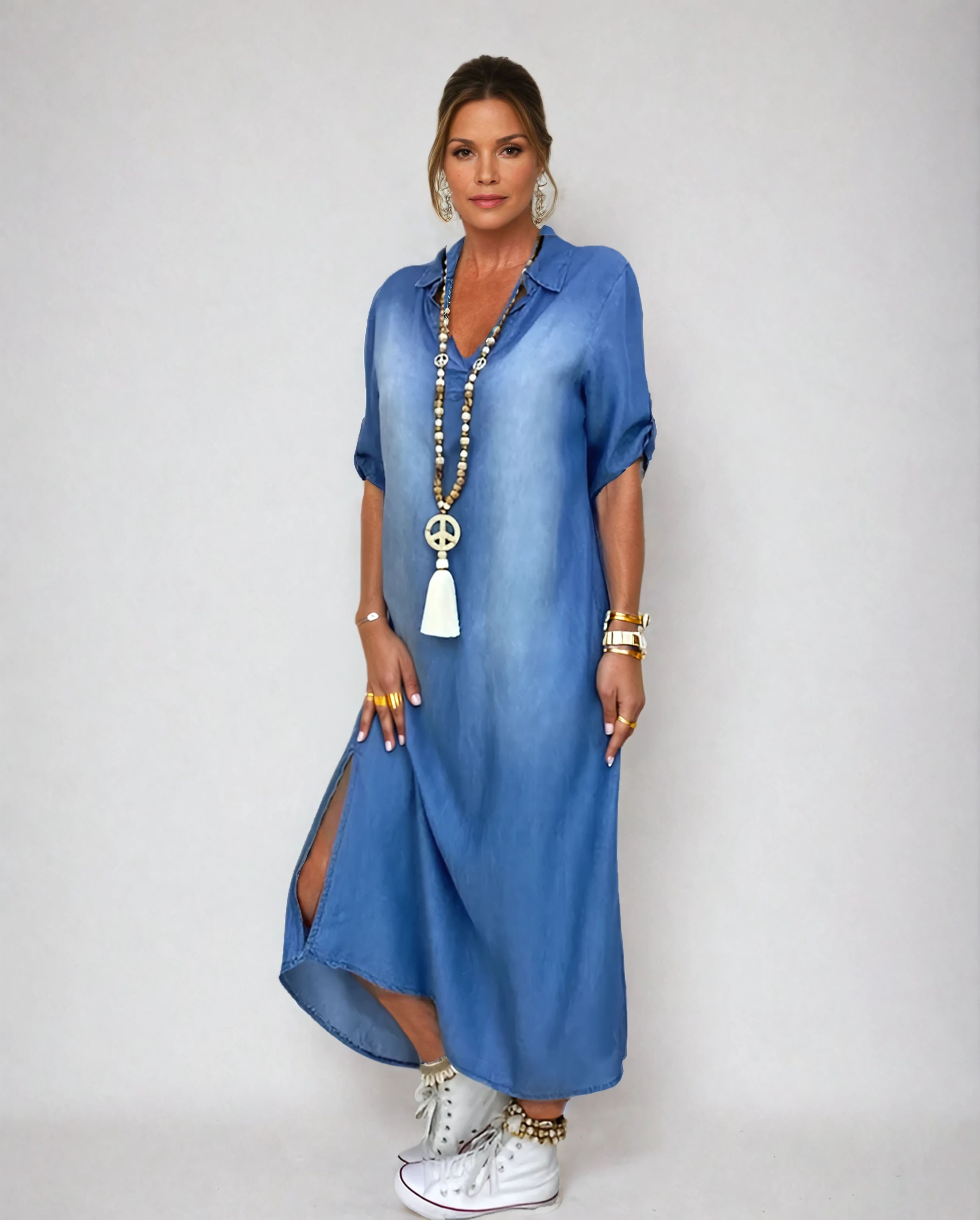 LEA | Long Denim-Style Dress