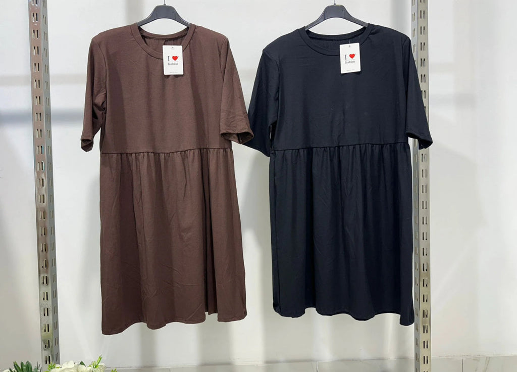 Elandra - Elegant Midi Dress with Half Sleeves