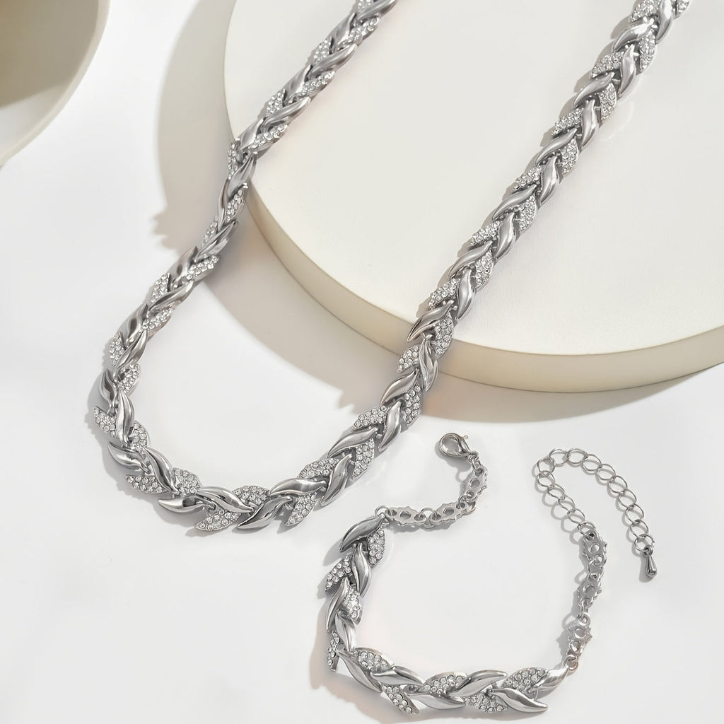 Elegant Rhinestone Fish Tail Jewelry Set