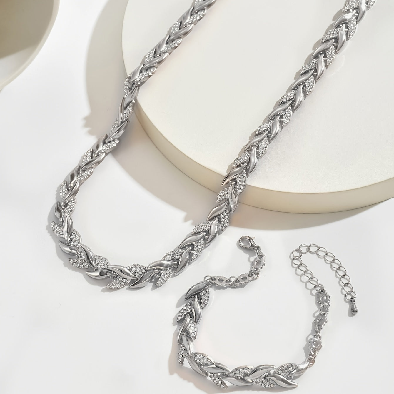 Elegant Rhinestone Fish Tail Jewelry Set