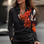 Merlina | Elegant Draped Neckline Satin Blouse