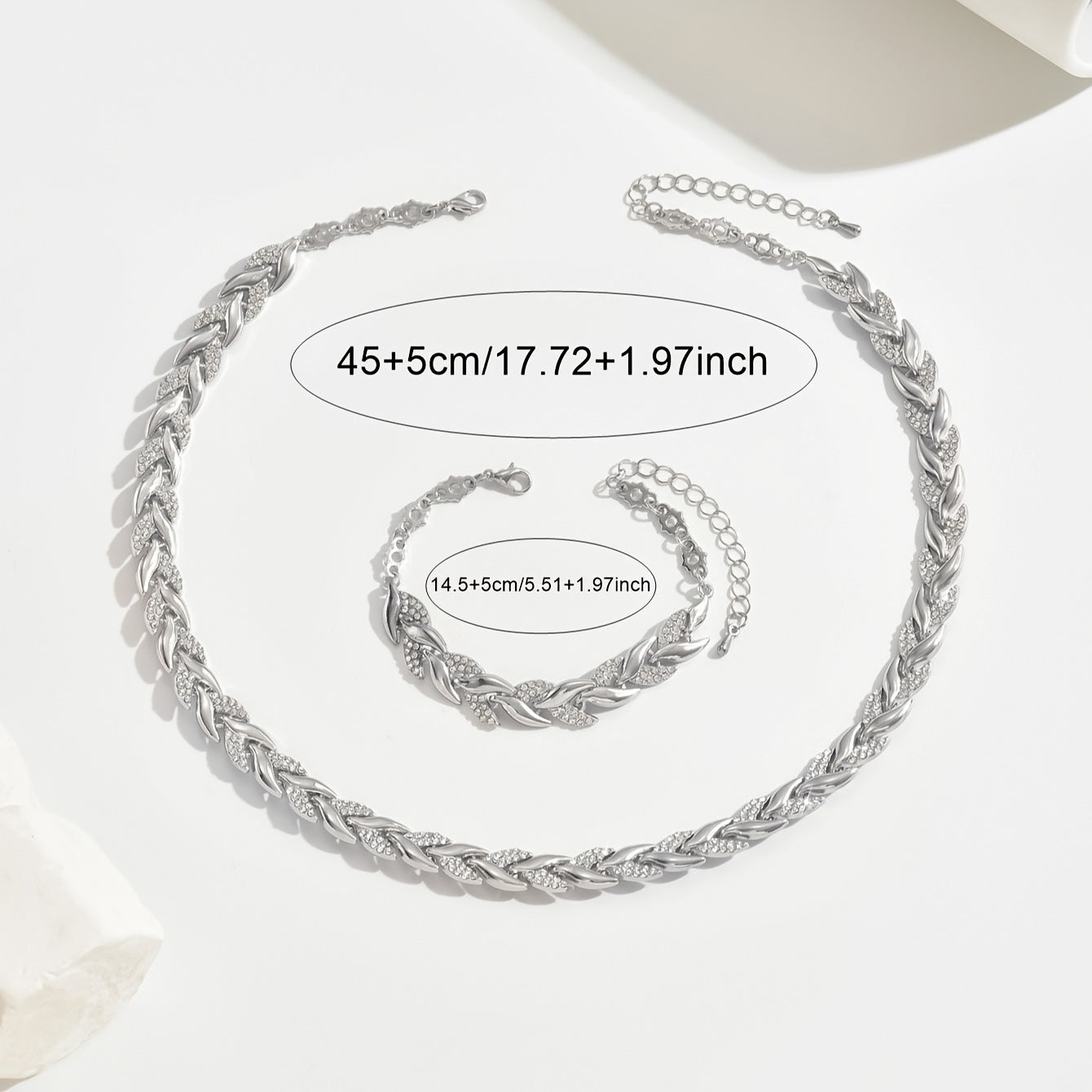 Elegant Rhinestone Fish Tail Jewelry Set