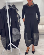 Doralynae - Elegant Dress with Contrasting Panels