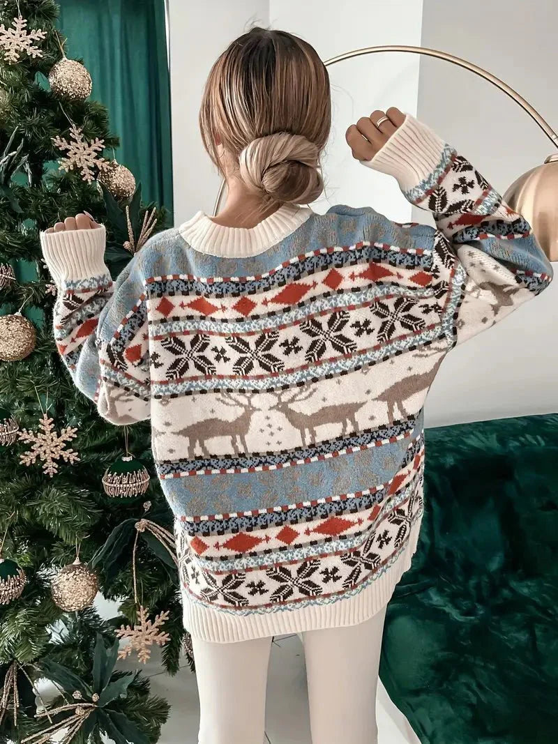 Festive Knit Sweater | Nordic Pattern | Relaxed Fit | Winter Style