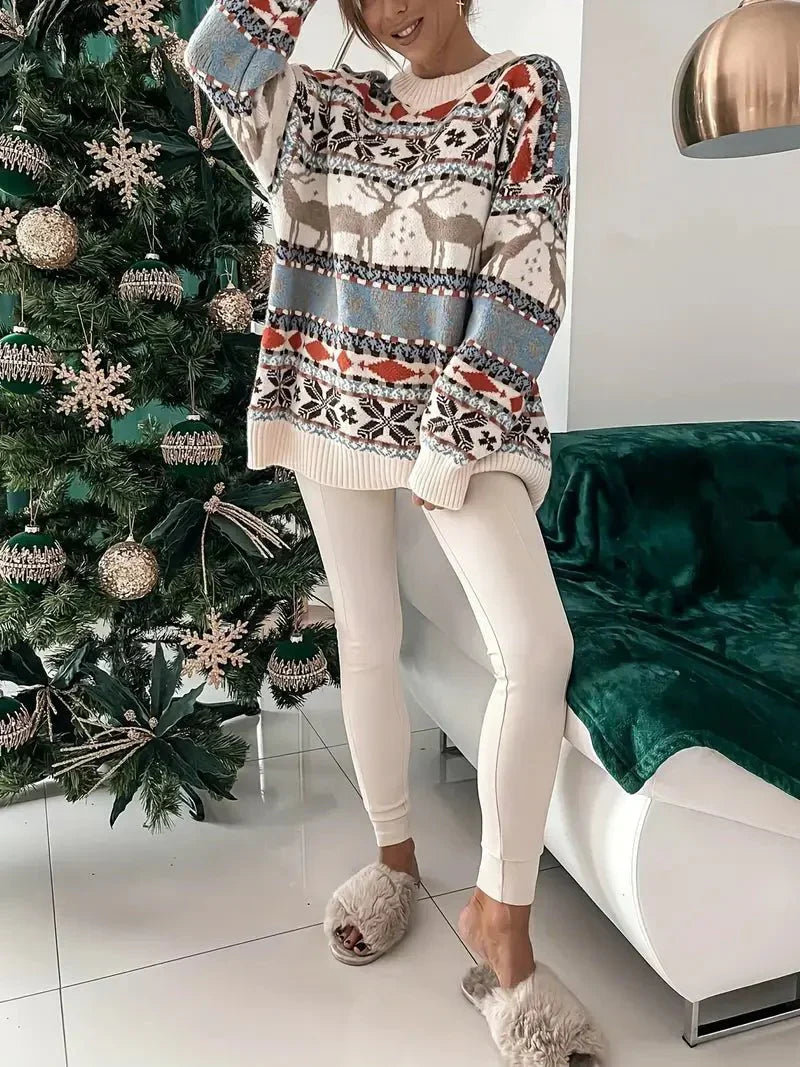 Festive Knit Sweater | Nordic Pattern | Relaxed Fit | Winter Style