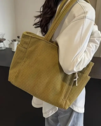 Tilda | Ribbed Tote Bag with Cord Detail