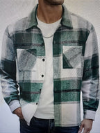 Corbin rugged check overshirt, worn open