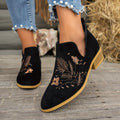 Isadora | Embroidered Low-Heel Ankle Boots