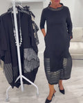 Doralynae - Elegant Dress with Contrasting Panels