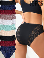 Kelmira - Pack of 10 Elegant Breathable Lace Panties