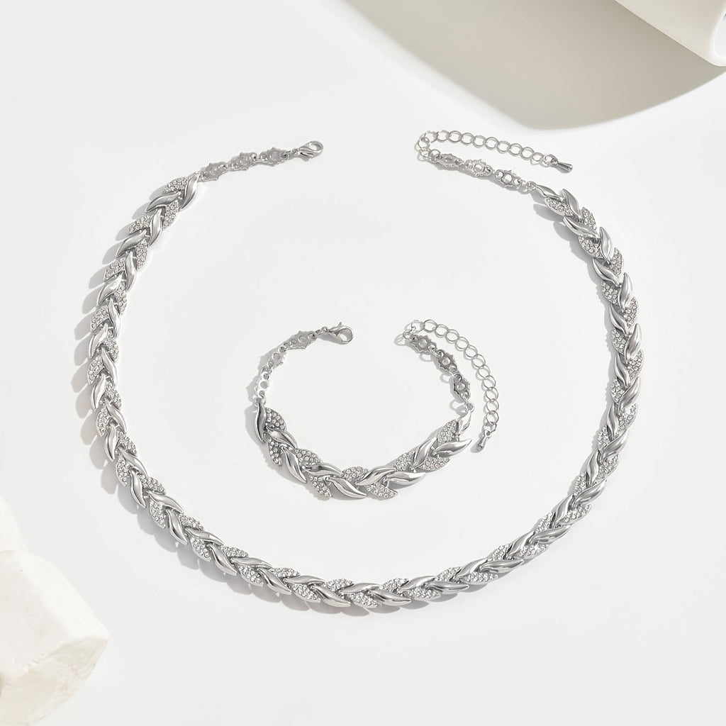 Elegant Rhinestone Fish Tail Jewelry Set