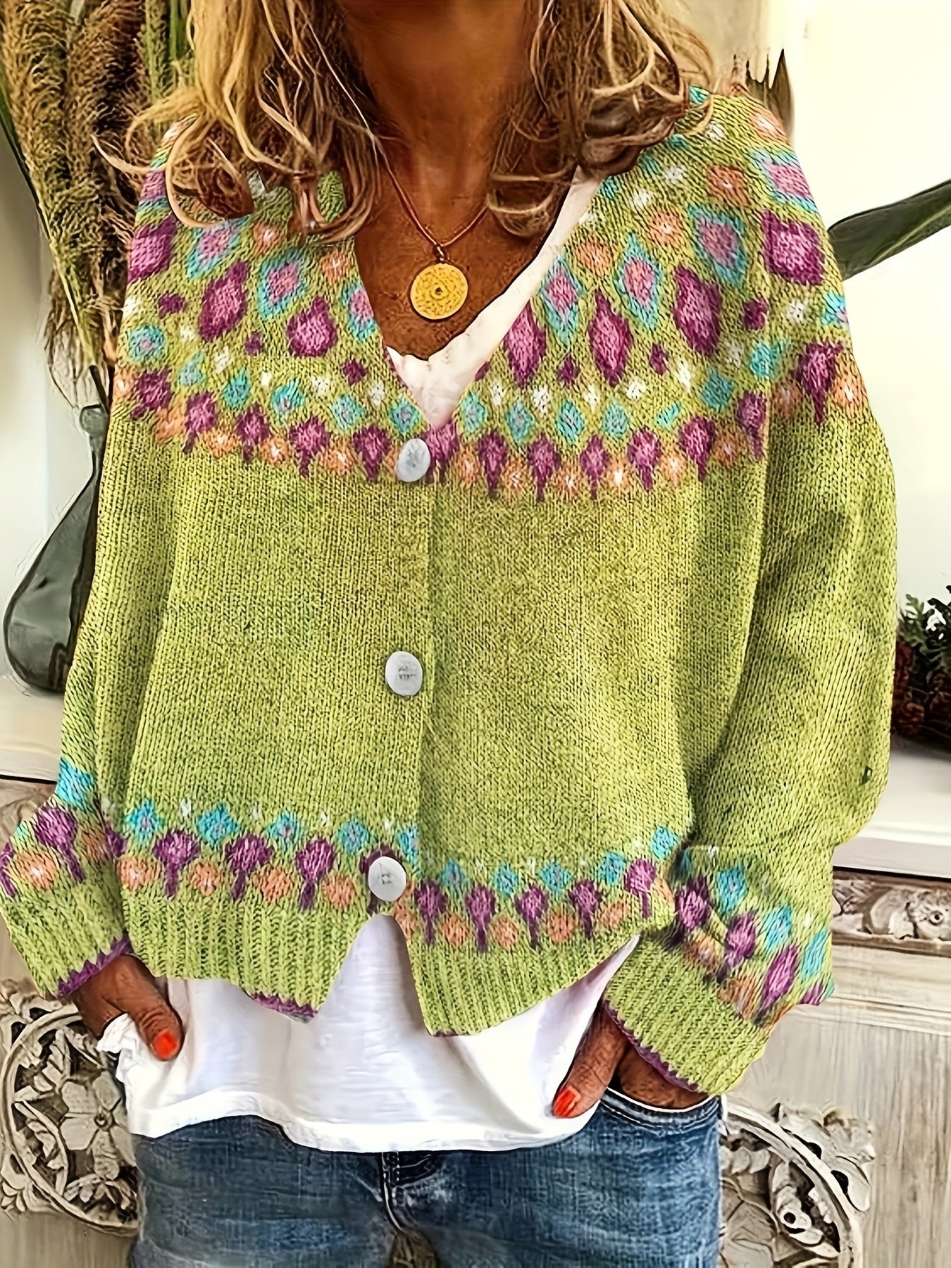 Esme | Nordic Patterned Cardigan
