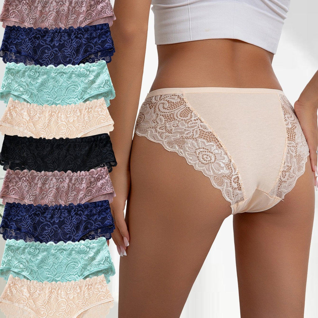 Kelmira - Pack of 10 Elegant Breathable Lace Panties