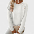 Roxanne | Elegant Women’s Asymmetrical One-Shoulder Sweater with Buttons