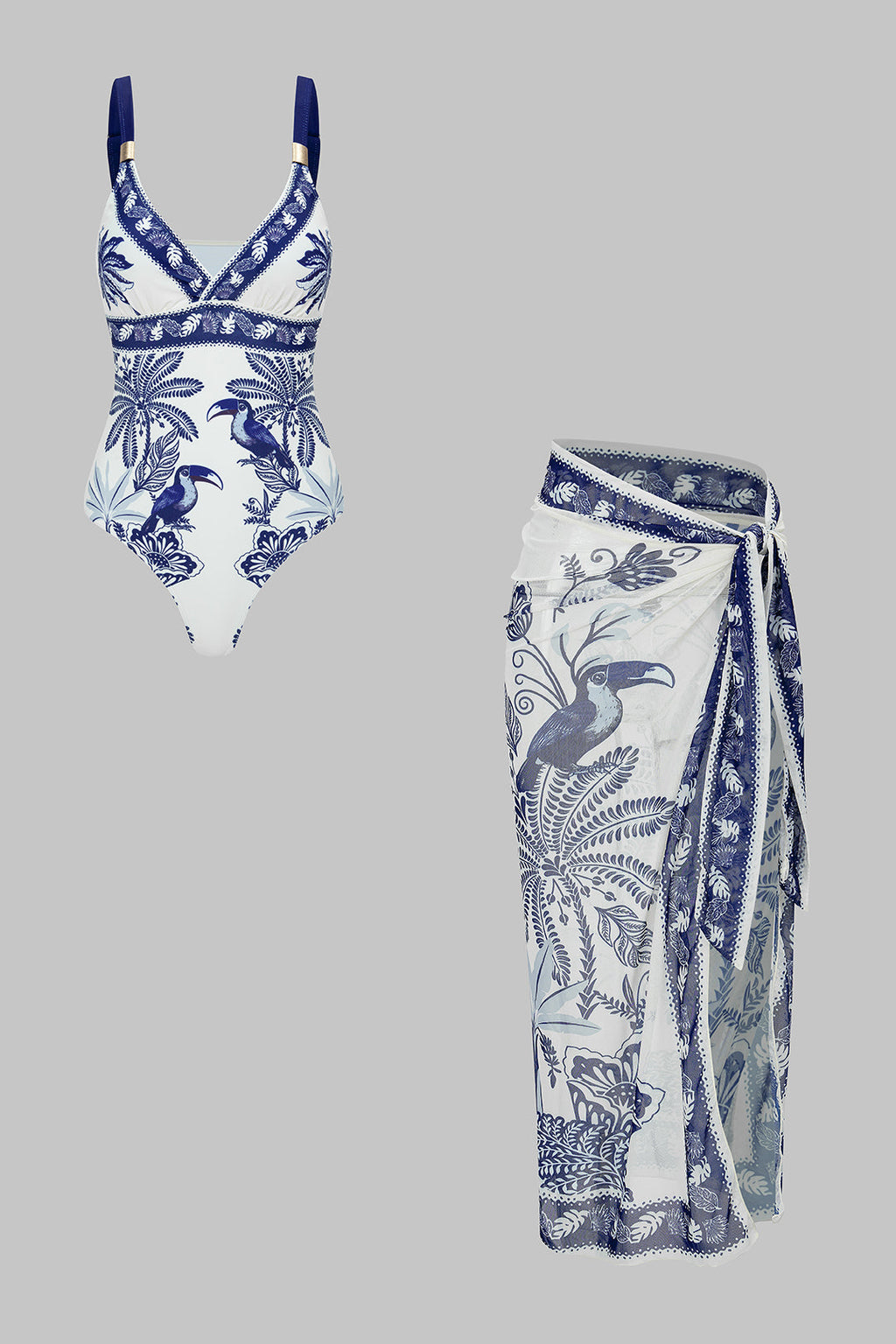 Bird | Print Wrap 3-Piece Bikini Set