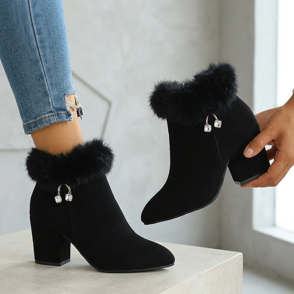 Frances | Warm Block-Heel Ankle Boots