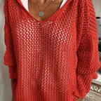 Delaney | Relaxed Open-Knit Hooded Sweater
