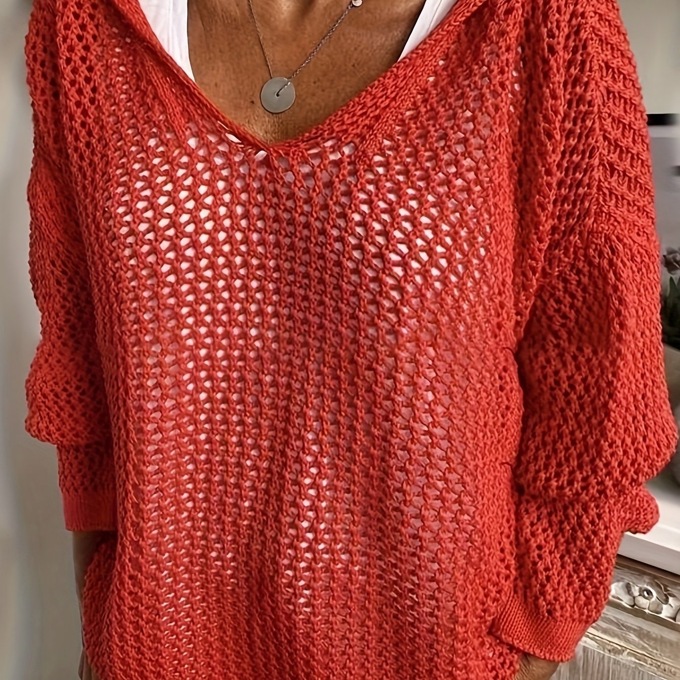 Delaney | Relaxed Open-Knit Hooded Sweater