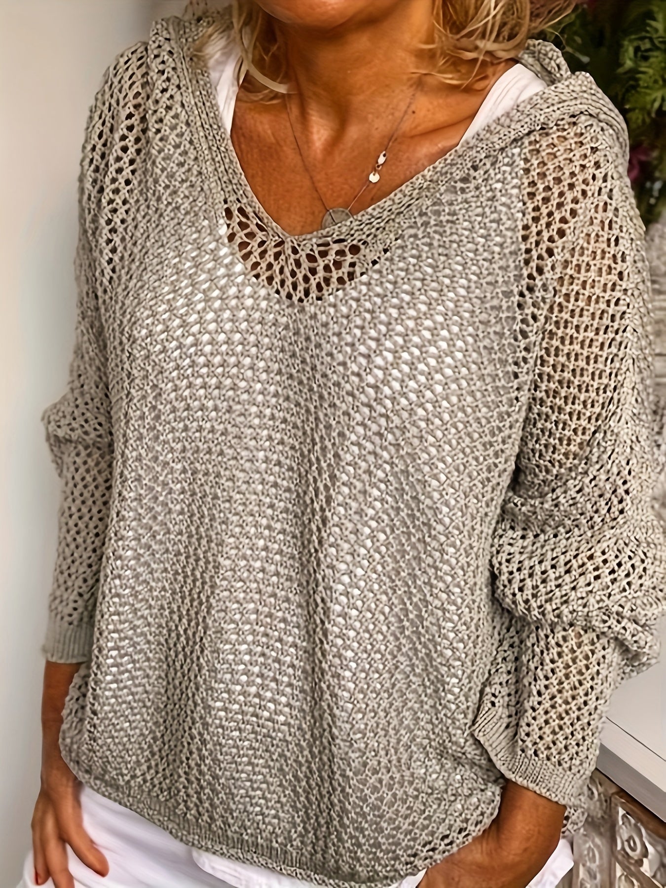 Delaney | Relaxed Open-Knit Hooded Sweater