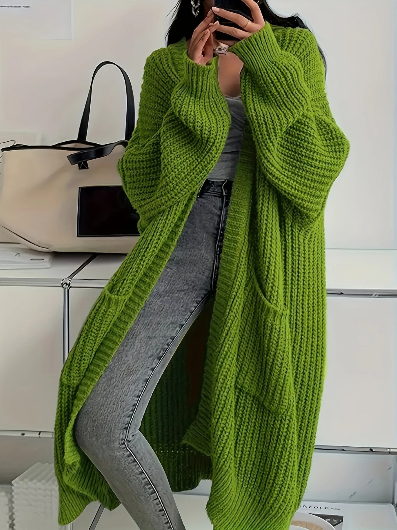 Sophie Longline Cardigan – detail view