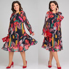 Brisette - Modern Elegant Floral Midi Dress