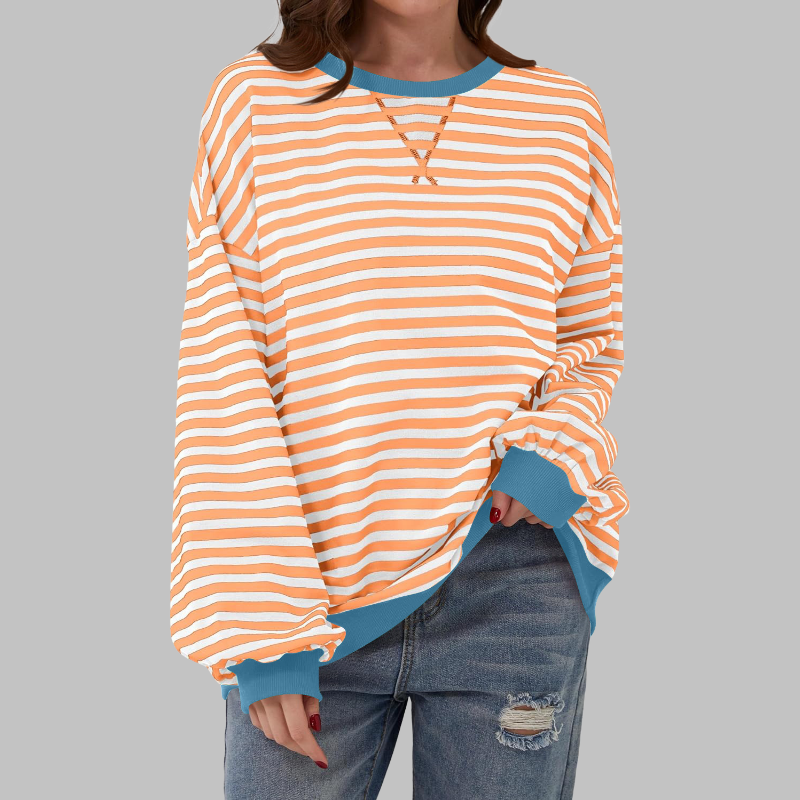Margaret | Casual Long Sleeve Striped Sweatshirt