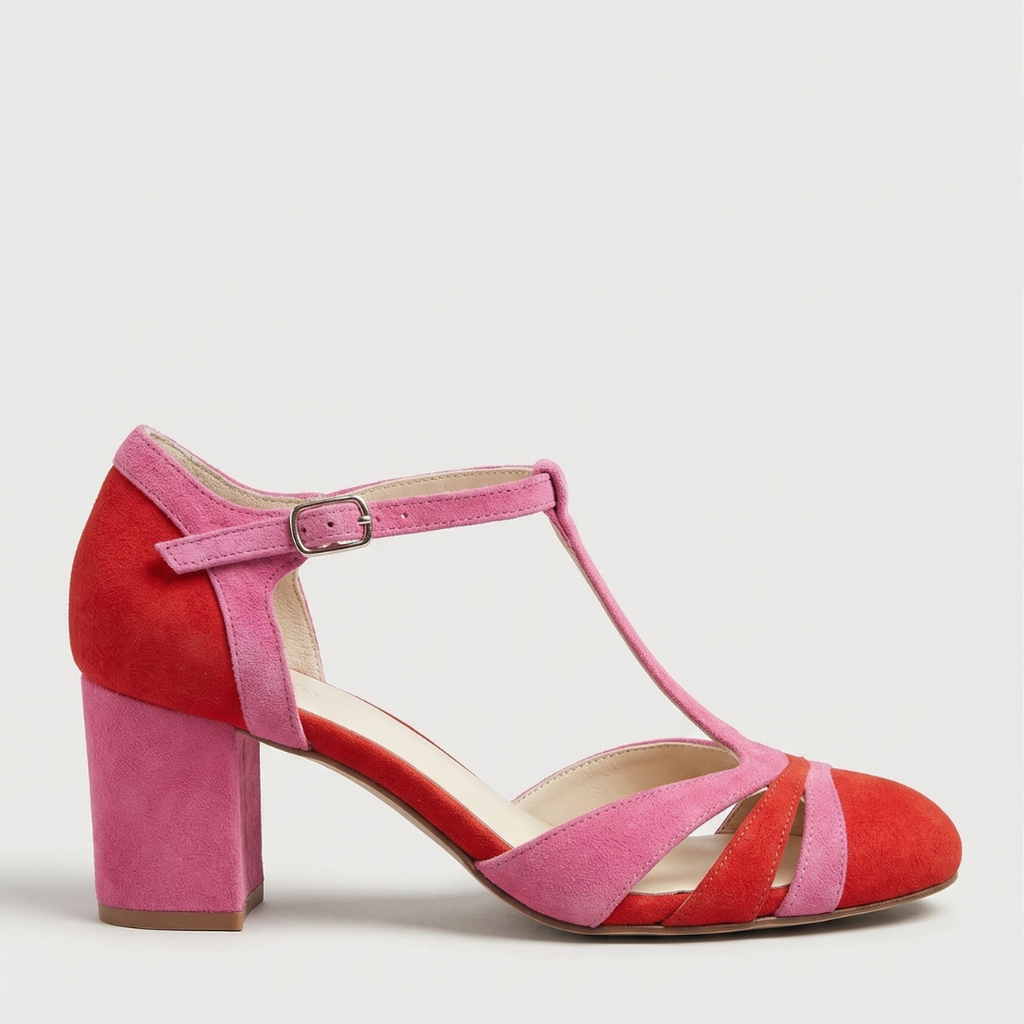 Joanna | Modern Closed Toe T-Strap Heels