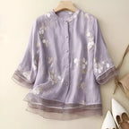 EMILIE | COTTON TOP WITH EMBROIDERED FLOWERS
