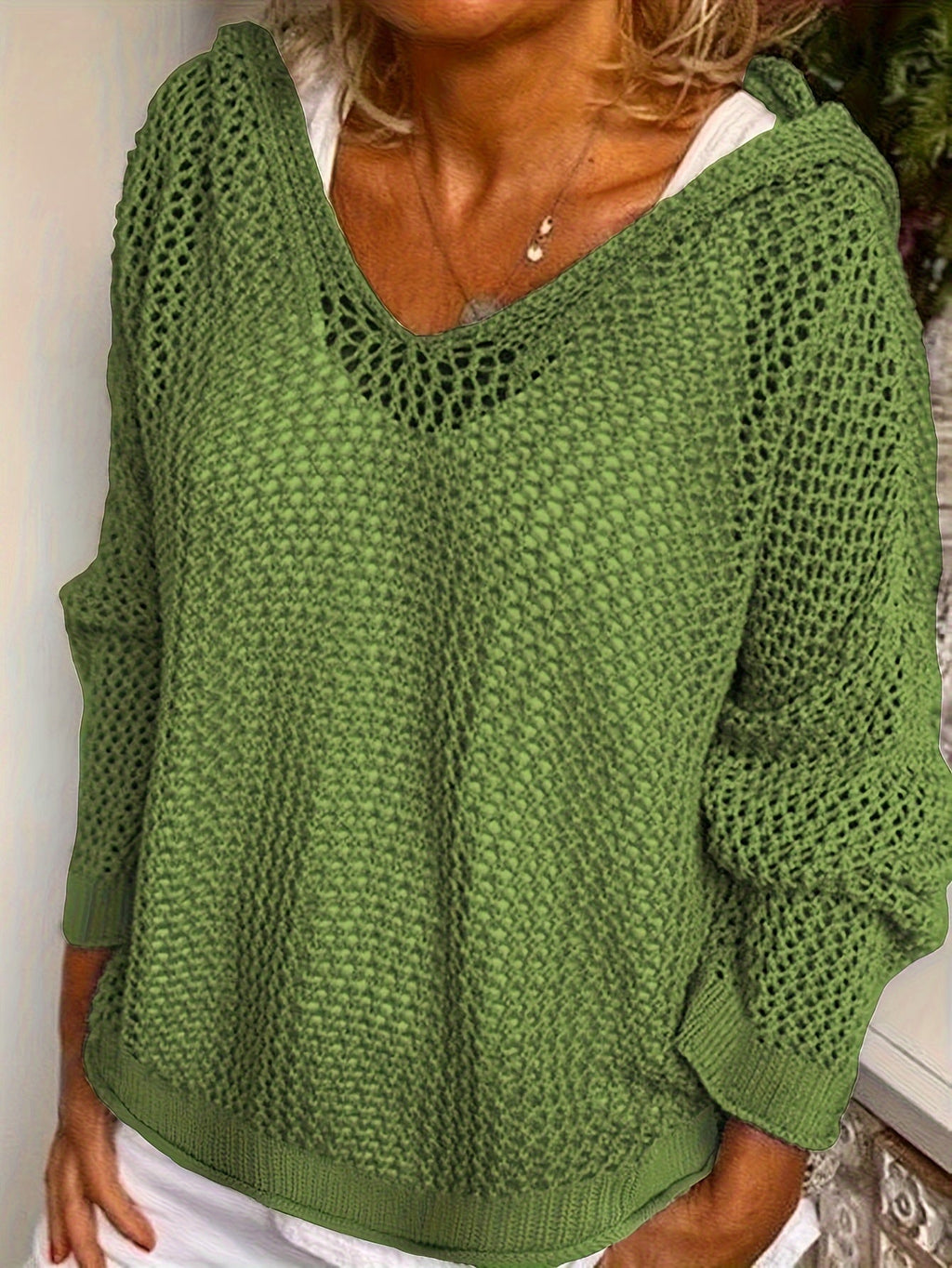 Delaney | Relaxed Open-Knit Hooded Sweater