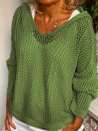 Delaney | Relaxed Open-Knit Hooded Sweater