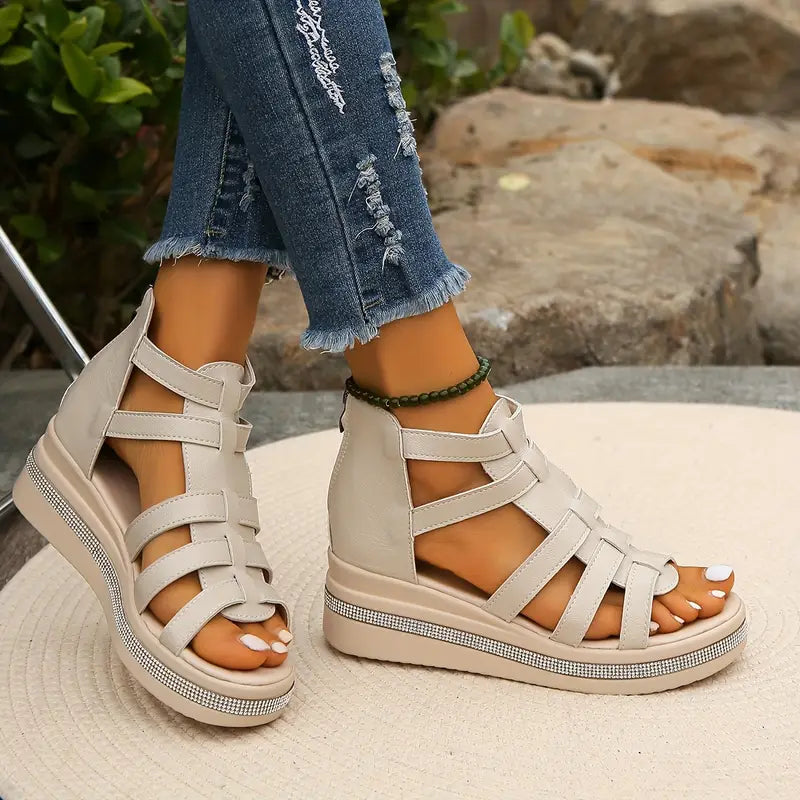 Women’s Adelaide sandals in tan with modern straps and a lightweight sole. 0
