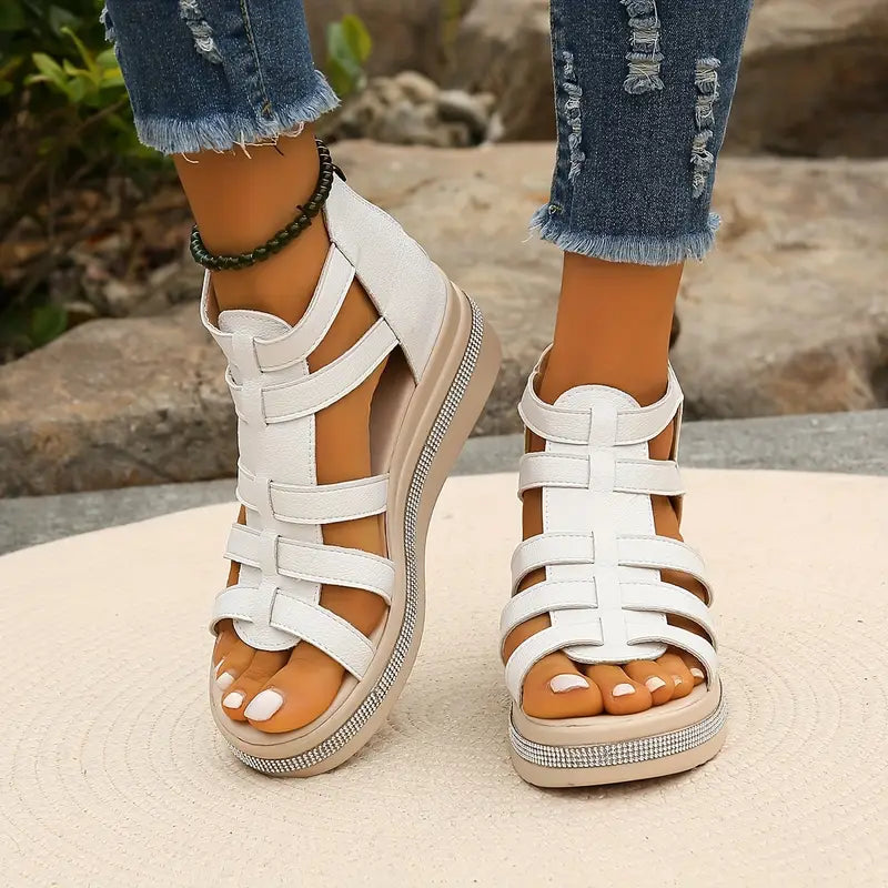 Women’s Adelaide sandals in tan with modern straps and a lightweight sole. 2