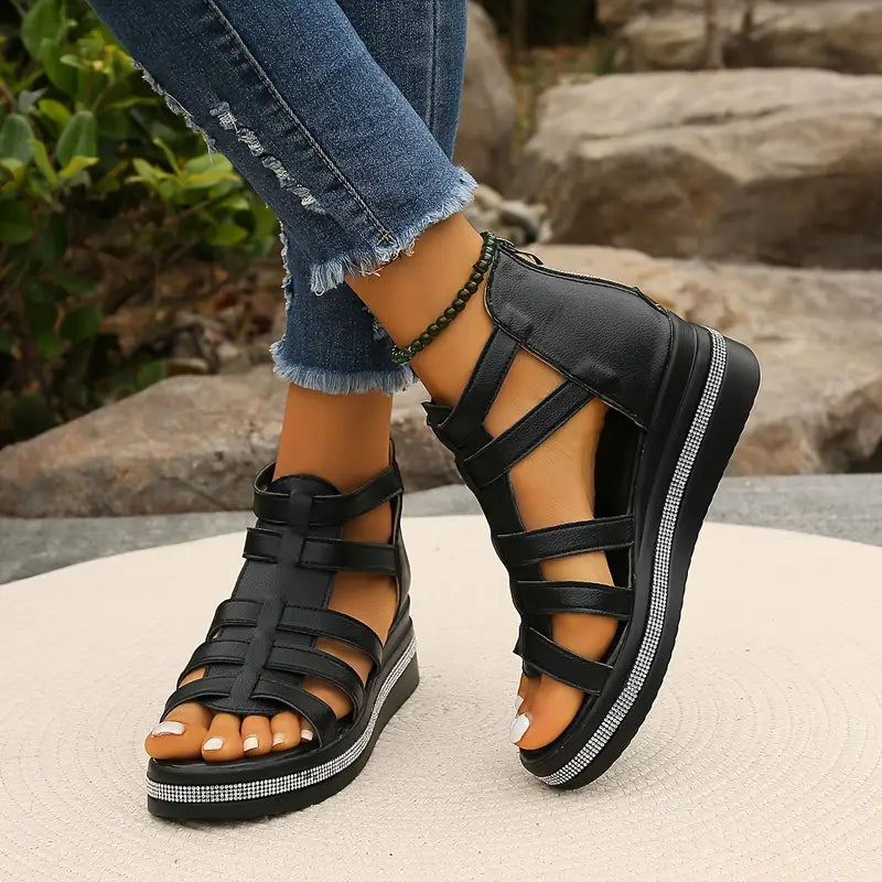 Women’s Adelaide sandals in tan with modern straps and a lightweight sole. 4
