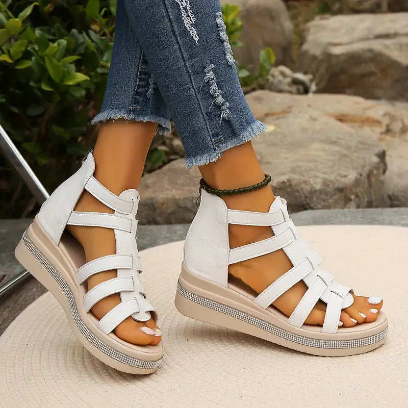 Women’s Adelaide sandals in tan with modern straps and a lightweight sole. 8