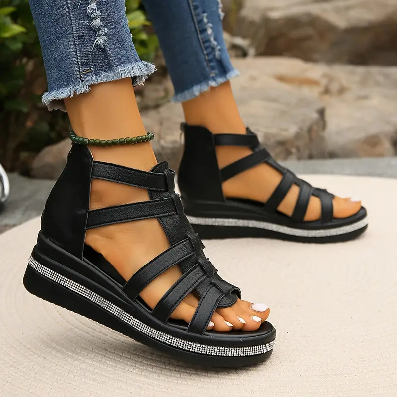 Women’s Adelaide sandals in tan with modern straps and a lightweight sole. 9