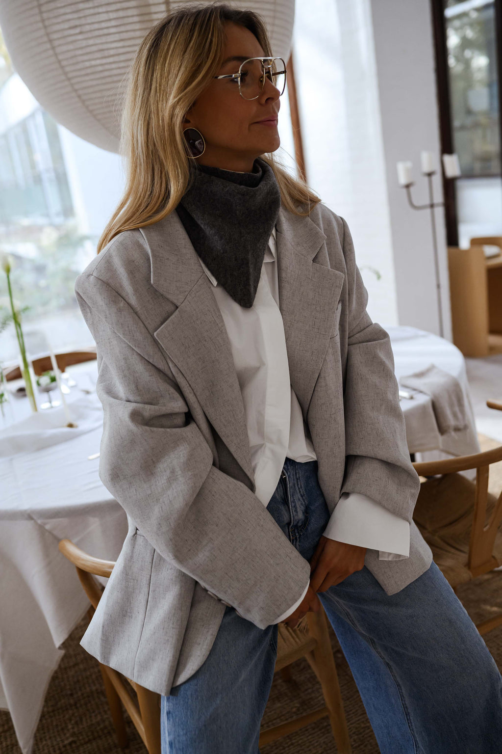 Galia Grey Blazer – detail view