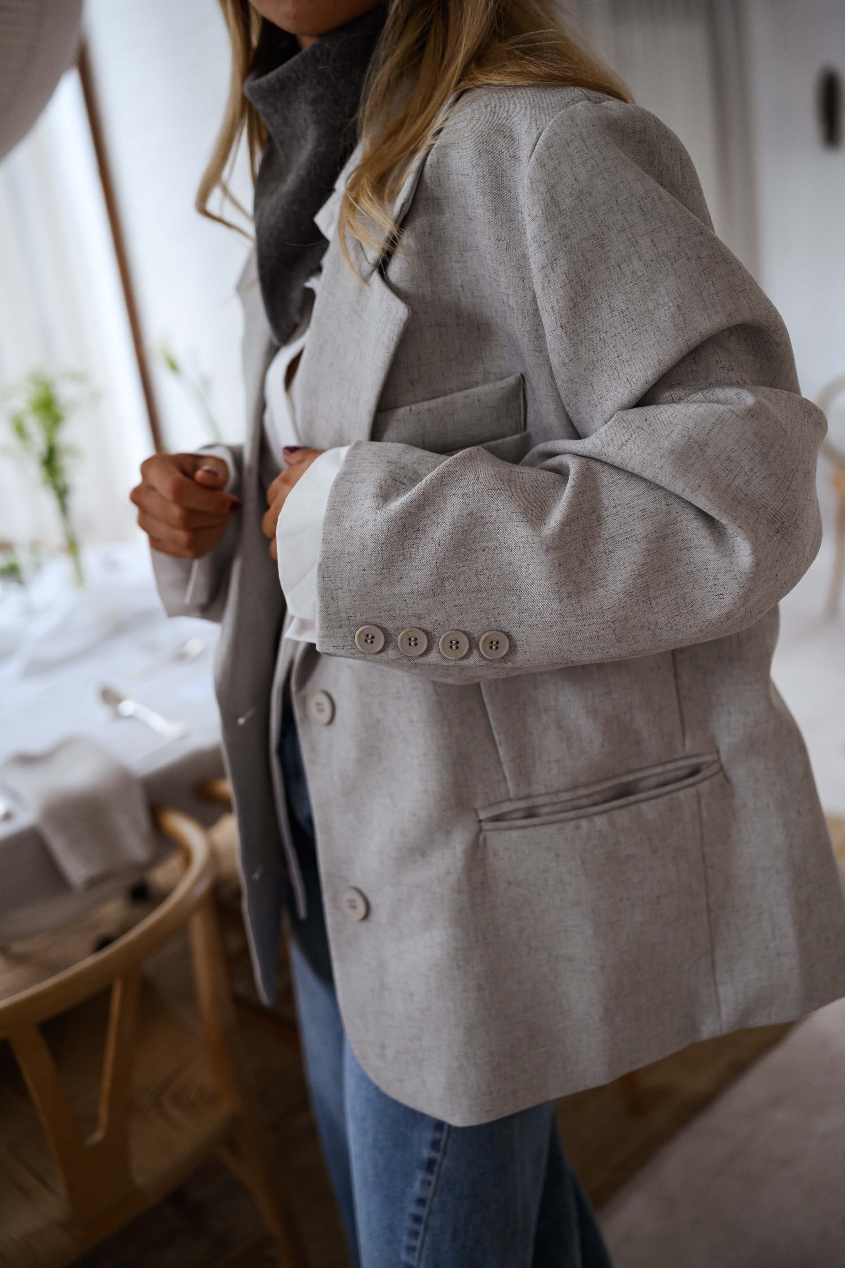 Galia Grey Blazer – side view